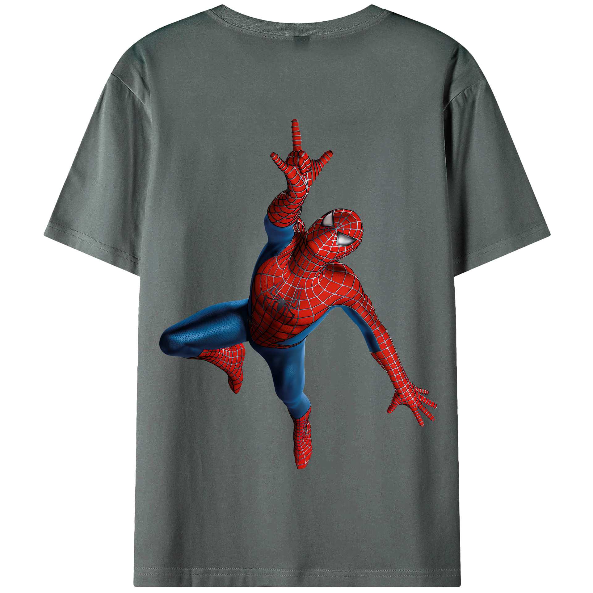 （画像用） Spider Man スパイダーマン 綿100％半袖Tシャツ（背面プリント）
